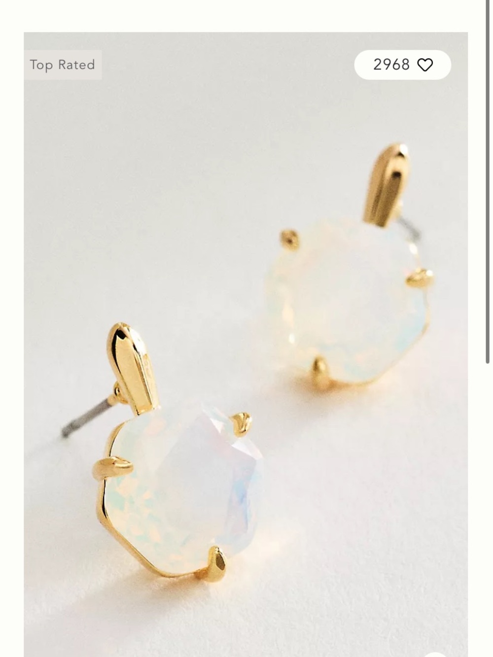 Anthropologie Gold Prong Opalescent Stud Earrings - Women Jewelry